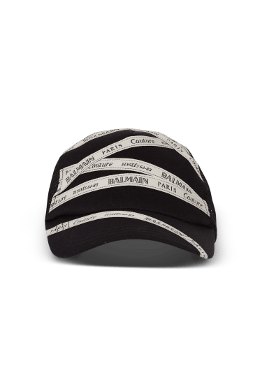 Cotton cap with Balmain ribbon motif