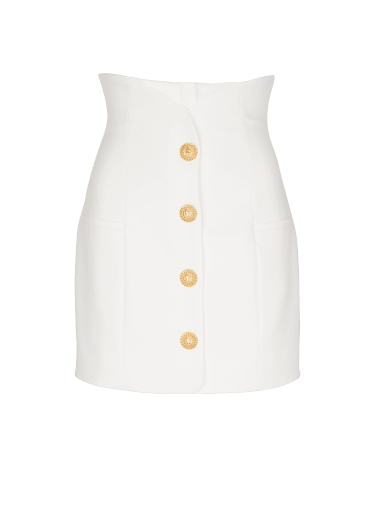 Double crepe tulip skirt with buttons