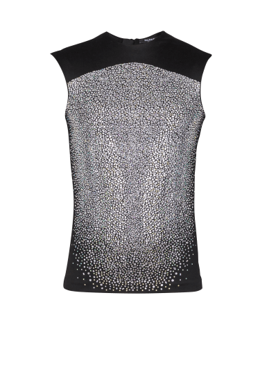 Rhinestone Galaxy tank top in sculpting jersey 