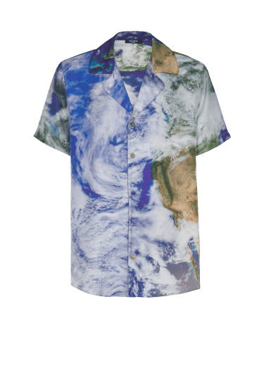 Camicia pigiama con motivo Terra stampato