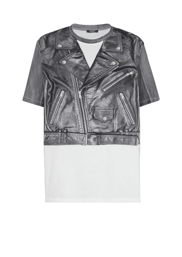 T-shirt with biker jacket print