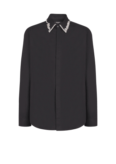 Poplin shirt with embroidered "Love Letter" collar