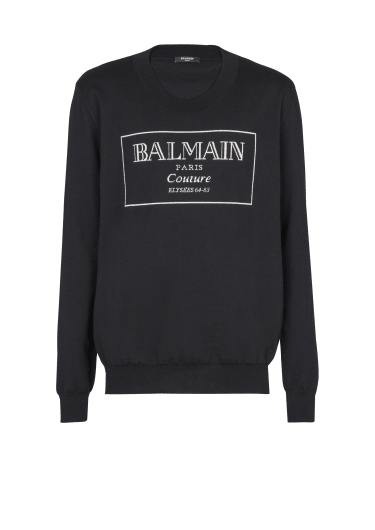 Knit jumper with Balmain Couture label