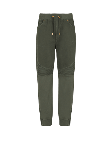 Loose-fit denim and jersey jeans
