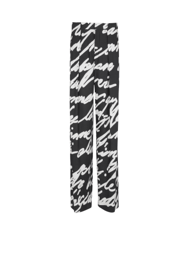 Pleated trousers with "Love Letter" print