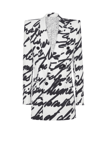 Crepe jacket with "Love Letter" print