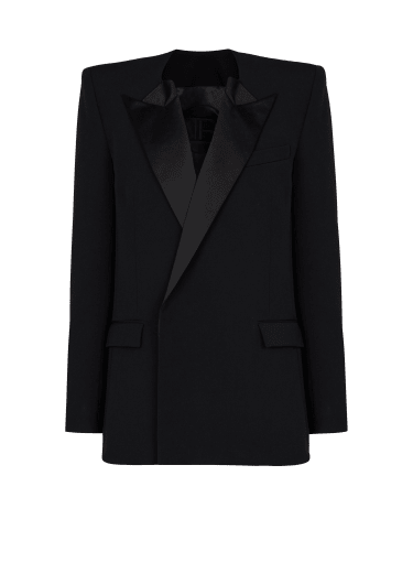 Grain de poudre jacket with satin lapels
