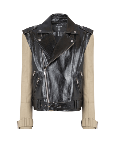 Balmain biker leather jacket cheap