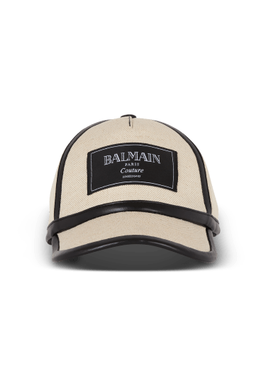 Canvas cap with Balmain Couture label