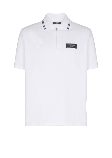 Monogrammed polo shirt with Balmain Couture label