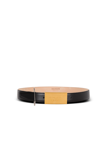 Leather belt with safety pin