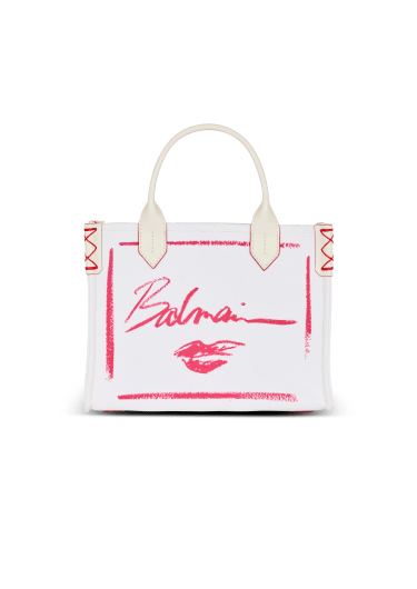 Small B-Army tote bag with Balmain Lipstick print