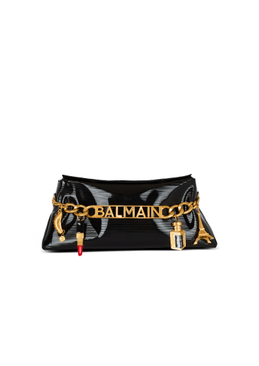 1945 Soft clutch in striped patent leather