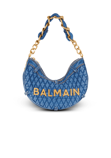1945 Soft Moon bag in diamond-quilted denim