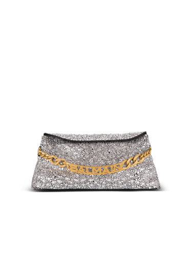 1945 Soft suede and rhinestone clutch
