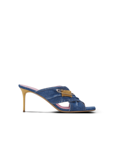 Denim Safety Pin mules 