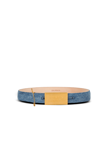Cintura in denim con spilla da balia