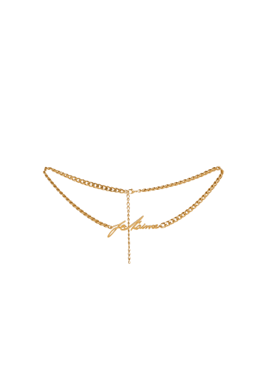 "Je t'aime" brass chain belt