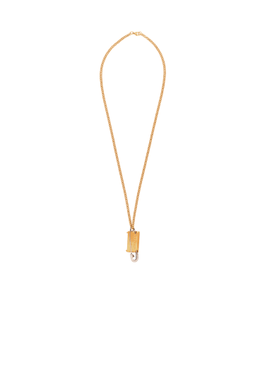 Brass safety pin necklace