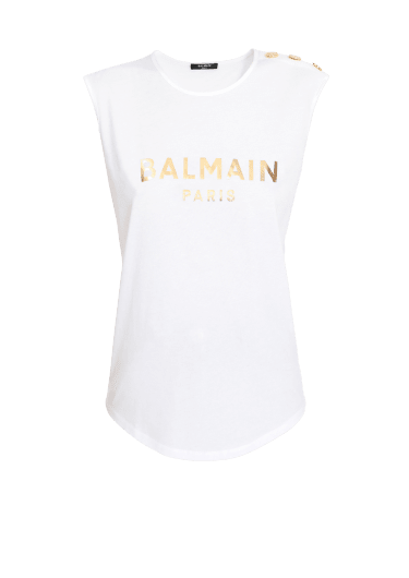 BALMAIN ALLOVER RENAISSANCE PRINT LOGO TEE