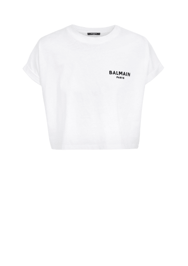 Camiseta corta con logotipo de Balmain Paris serigrafiado