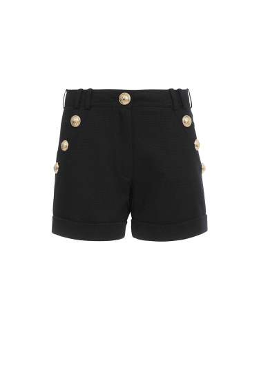 Shorts aus Baumwolle mit niedrigem Bund und goldfarbenen Knöpfen