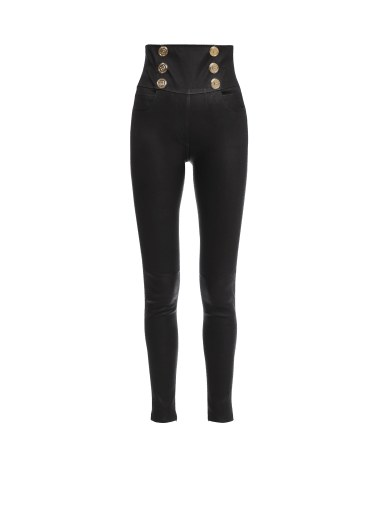 Skinny leather high-waisted pants
