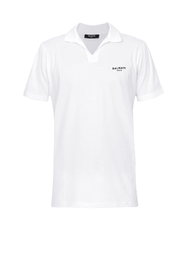 Balmain logo polo shirt in eco-responsible cotton