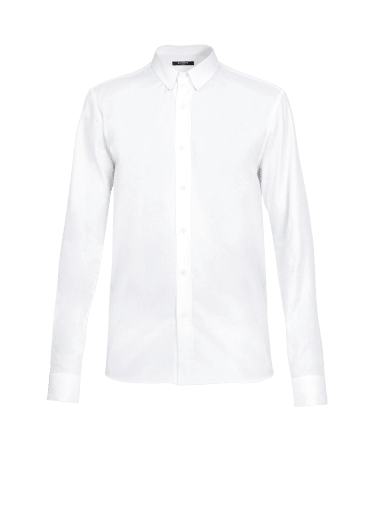 白色修身棉质衬衫