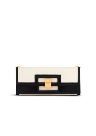 Oversized black and white leather 1945 Heritage clutch bag