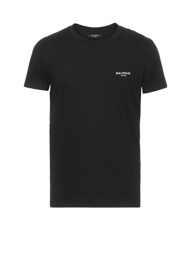 T-shirt in cotone eco-design con piccolo logo Balmain floccato