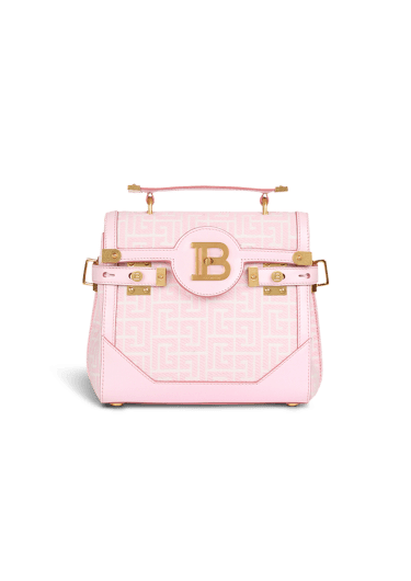 Bicolor jacquard B-Buzz 23 bag with black leather panel