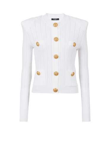 Knit cardigan with gold buttons