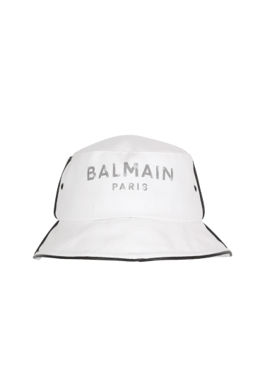 Cotton and leather B-Army bucket hat with Balmain logo