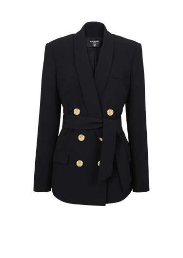 Double-breasted fuchsia eco-designed blazer