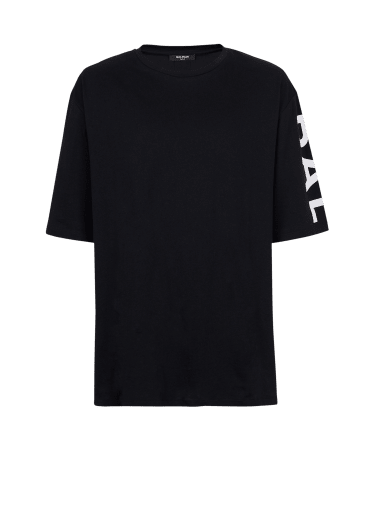 Camiseta oversize de algodón con logotipo de Balmain estampado