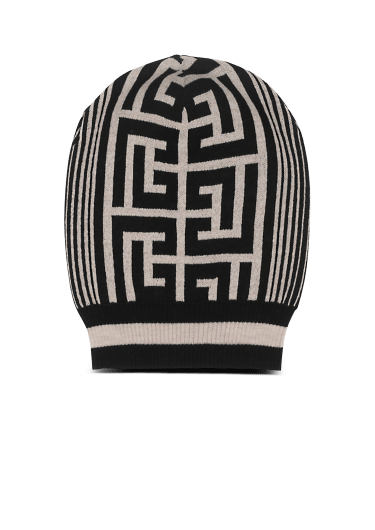 Wool beanie with embroidered Balmain monogram
