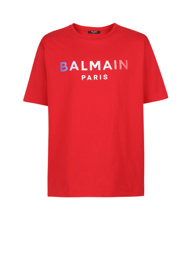HIGH SUMMER CAPSULE -Cotton T-shirt with Balmain Paris tie-dye logo print