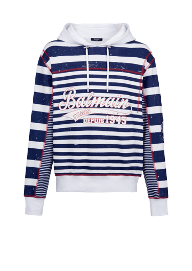 Striped hoodie with badge