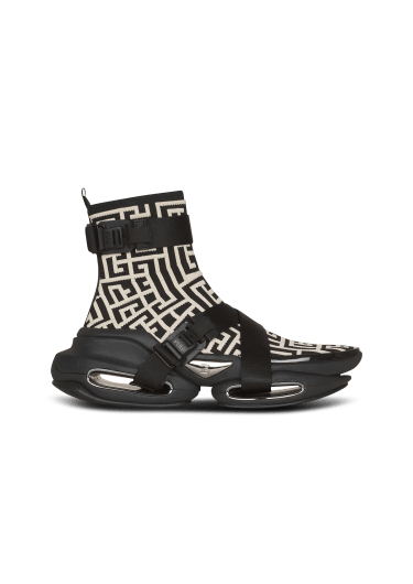 Sneakers alte B-Bold in maglia e camoscio con monogramma
