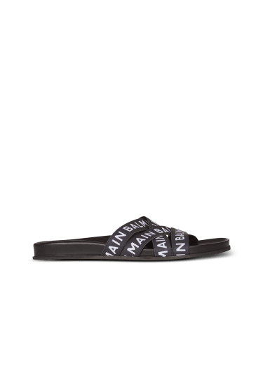 Union flip flops with Balmain logo print