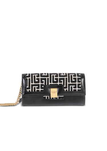 Bicolor jacquard 1945 wallet with chain