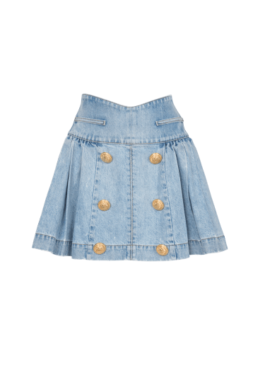 Denim high-waisted skirt