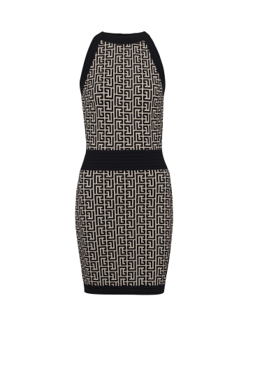Monogrammed knit dress