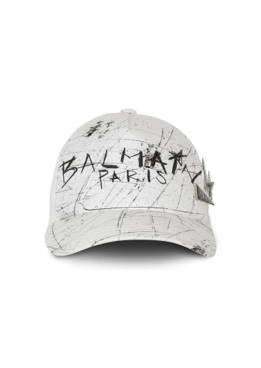 Cotton cap with graffiti Balmain logo