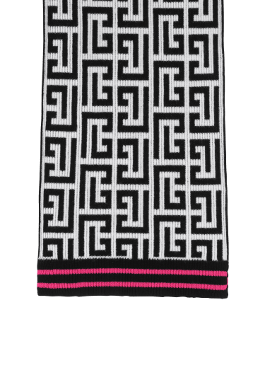 Wool scarf with large Balmain monogram