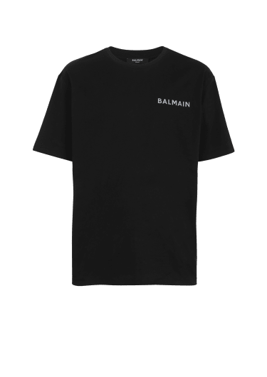 Oversized cotton T-shirt with small Balmain Paris logo