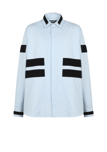 Cotton shirt with velcro stripes