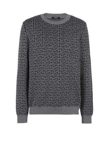 Wool jumper with Balmain monogram