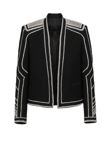 Embroidered wool jacket